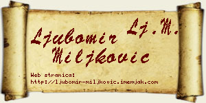 Ljubomir Miljković vizit kartica
